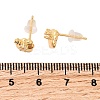 Brass Micro Pave Clear Cubic Zirconia Heart Stud Earrings EJEW-C158-12G-5
