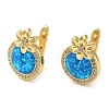 Rack Plating Brass Synthetic Opal Hoop Earrings for Women EJEW-P277-03C-G-1