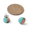 Resin & Wood Stud Earrings EJEW-JE05284-2