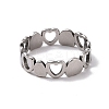 Non-Tarnish 201 Stainless Steel Hollow Heart Wrap Finger Ring for Valentine's Day RJEW-J051-50P-2