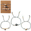 3Pcs Handmade Brass Enamel Charm Bracelets OI2276-15-1