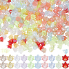 400PCS 10Colors 6-Petal Imitation Jelly Acrylic Bead Caps JACR-SC0001-01-1