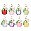 8Pcs Baking Paint Transparent Glass Charms PALLOY-JF04490-1