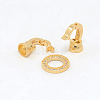 Brass Micro Pave Cubic Zirconia Fold Over Clasps X-ZIRC-P003-27G-2