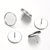 Tarnish Resistant Flat Round Stainless Steel Stud Earring Settings LS-X-STAS-M227-16mm-1