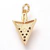 Brass Micro Pave Cubic Zirconia Pendants ZIRC-S053-52G-2