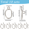 10Sets 304 Stainless Steel Toggle Clasps STAS-SC0008-84-2