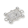 Brass & White ABS Plastic Imitation Pearl Playing Card A Connector Charms KK-M322-23P-2