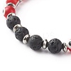 Handmade Evil Eye Lampwork Beaded Stretch Bracelets BJEW-JB06466-3