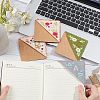 4Pcs 4 Style Felt & Kraft Paper Embroidery Corner Bookmarks FIND-OC0002-34-3