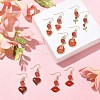 Valentine's Day Alloy Enamel Dangle Earrings with Brass Pins EJEW-JE05331-6