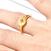 Flat Round with Star Pattern 304 Stainless Steel Micro Pave Clear Cubic Zirconia Finger Rings FS-WG7CEF6-03-4