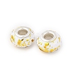 Opaque Resin Rondelle European Beads RESI-Z046-01-3