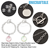 304 Stainless Steel & Alloy Chains Double Layer Multi-strand Bracelet with Blank Dome Charms DIY Making Kit BJEW-UN00001-5