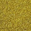Yellow 11/0 Grade A Round Transparent Glass Seed Beads X-SEED-Q007-F35-2
