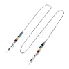 Natural & Synthetic Mixed Gemstone Disc Beaded Eyeglasses Chains AJEW-EH00392-1