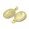 Brass Micro Pave Clear Cubic Zirconia Pendants KK-H472-50B-G-2