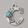 Alloy with Resin Imitation Synthetic Turquoise Pendants FIND-TAC0017-37C-1