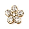 Brass Pave Cubic Zirconia 5-Petal Flower Multi-Strand Links KK-I276-30G-02-1