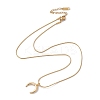 2Pcs 2 Style Ion Plating(IP) 304 Stainless Steel Crescent Moon Pendant Necklaces Set NJEW-G090-04G-3