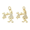 Brass Micro Pave Cubic Zirconia Pendants KK-T085-15F-G-1