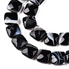 Dyed & Heated Natural Black Banded Agate/Striped Agate Beads Strands G-T138-170-3