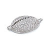 Rack Plating Brass Micro Pave Clear Cubic Zirconia Shell Shaped Connector Charms KK-A234-078P-2