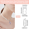 2Pcs 925 Sterling Silver Micro Pave Clear Cubic Zirconia Twister Clasps STER-BBC0007-49S-2