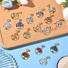 16Pcs 16 Styles Alloy Gems Tree of Life European Dangle Charms PALLOY-YW00085-4