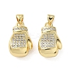 Sports Theme Brass Micro Pave Clear Cubic Zirconia Pendants KK-Z150-21G-03-1
