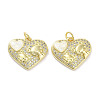 Brass Micro Pave Clear Cubic Zirconia Pendants KK-L213-016G-1