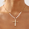 Alloy Rhinestone Pendant Necklaces for Women NJEW-U013-10G-02-1