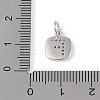 Rack Plating Brass Micro Pave CLear Cubic Zirconia Charms KK-E110-14P-F-3
