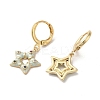 Star Real 18K Gold Plated Brass Dangle Leverback Earrings EJEW-L268-033G-02-2