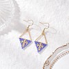 Handmade Glass Seed Beads Rhombus Dangle Earrings EJEW-MZ00542-05-1
