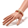 Natural Crackle Quartz & Lava Rock Braided Bead Bracelets Set BJEW-JB07212-04-6