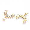 Brass Micro Pave Cubic Zirconia Pendants KK-N254-238G-2
