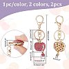 2Pcs 2 Colors Full Rhinestone Apple Keychains KEYC-CA0001-32-2
