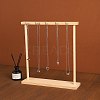 Wood Bracelet Organizer Diaplsy Stands with 5Pcs Metal Hooks WD-CBA482F-02-1