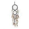 Indian Style ABS Woven Web/Net with Feather Pendant Decorations LS-AJEW-B016-04B-2