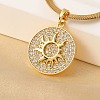 Brass Micro Pave Clear Cubic Zirconia Sun Pendants LS-NJEW-H066-02G-1