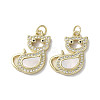Brass Micro Pave Cubic Zirconia Pendants KK-G485-20C-G-1