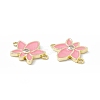 Rack Plating Brass Pave Clear Cubic Zirconia Connector Charms KK-B065-26G-01-3