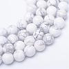 Round Natural Howlite Bead Strands G-R345-10mm-18-1