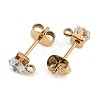 Ion Plating(IP) 304 Stainless Steel Cubic Zirconia Stud Earring Findings STAS-P373-06A-04-2