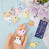 12Pcs 6 Colors Bear Food Grade Eco-Friendly Silicone Focal Beads SIL-SC0001-89-3