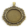 Tibetan Style Polygon Alloy Big Pendant Cabochon Settings X-TIBEP-Q051-19AB-NR-1