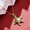 Starfish 304 Stainless Steel Pendant Necklaces NJEW-M096-21G-4
