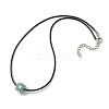 Natural Mixed Stone & Glass Seed Beads Cluster Flower Pendant Necklaces NJEW-MZ00095-5