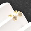 Tortoise Brass Micro Pave Clear Cubic Zirconia Stud Earrings EJEW-A135-03G-2